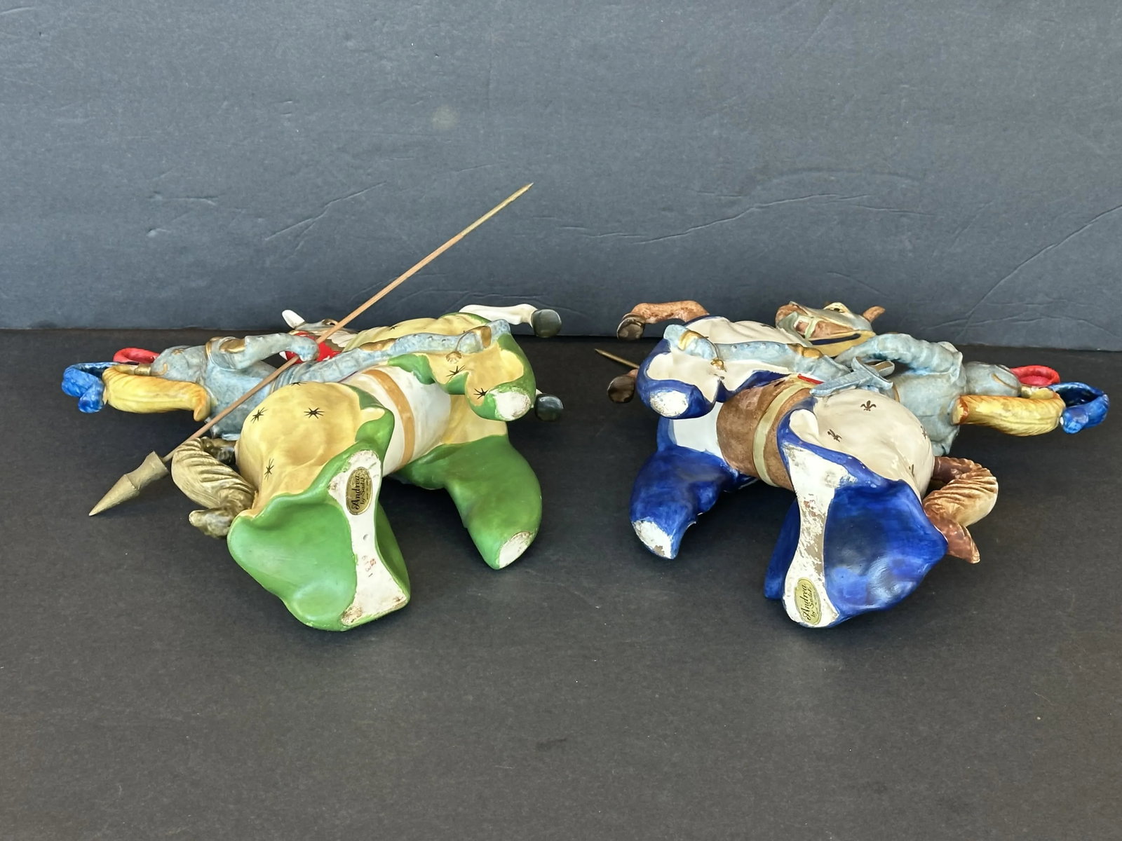 Vintage Ceramic Jousting Medieval Knight Figurines, a Pair - 10