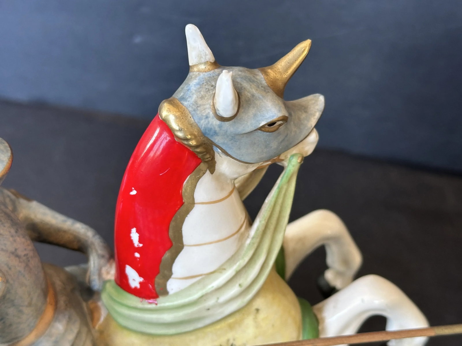 Vintage Ceramic Jousting Medieval Knight Figurines, a Pair - 11