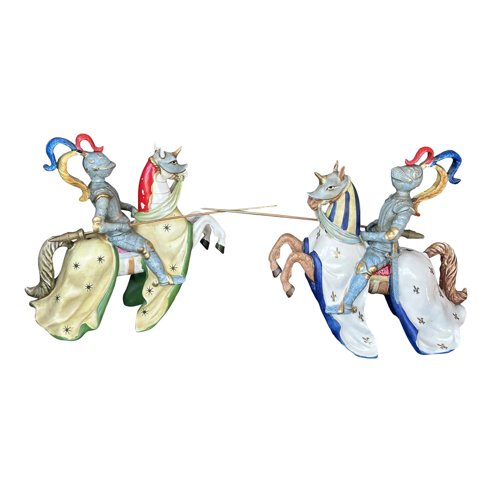 Vintage Ceramic Jousting Medieval Knight Figurines, a Pair (1 of 12)