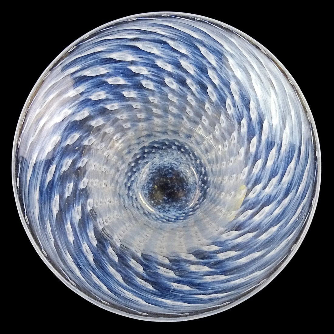 Boda Bertil Vallien White Control Bubble Cirrus Design Sweden Art Glass Footed Vintage Flower Vase - 6