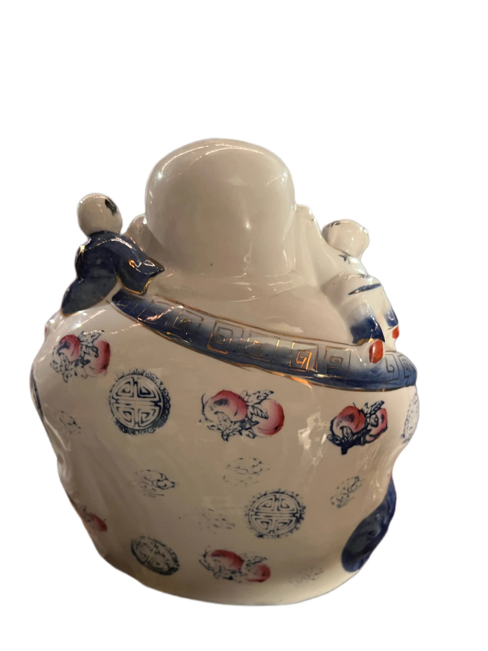 Antique Chinese Famille Rose Porcelain Fertility Buddha With Children Statue - 2