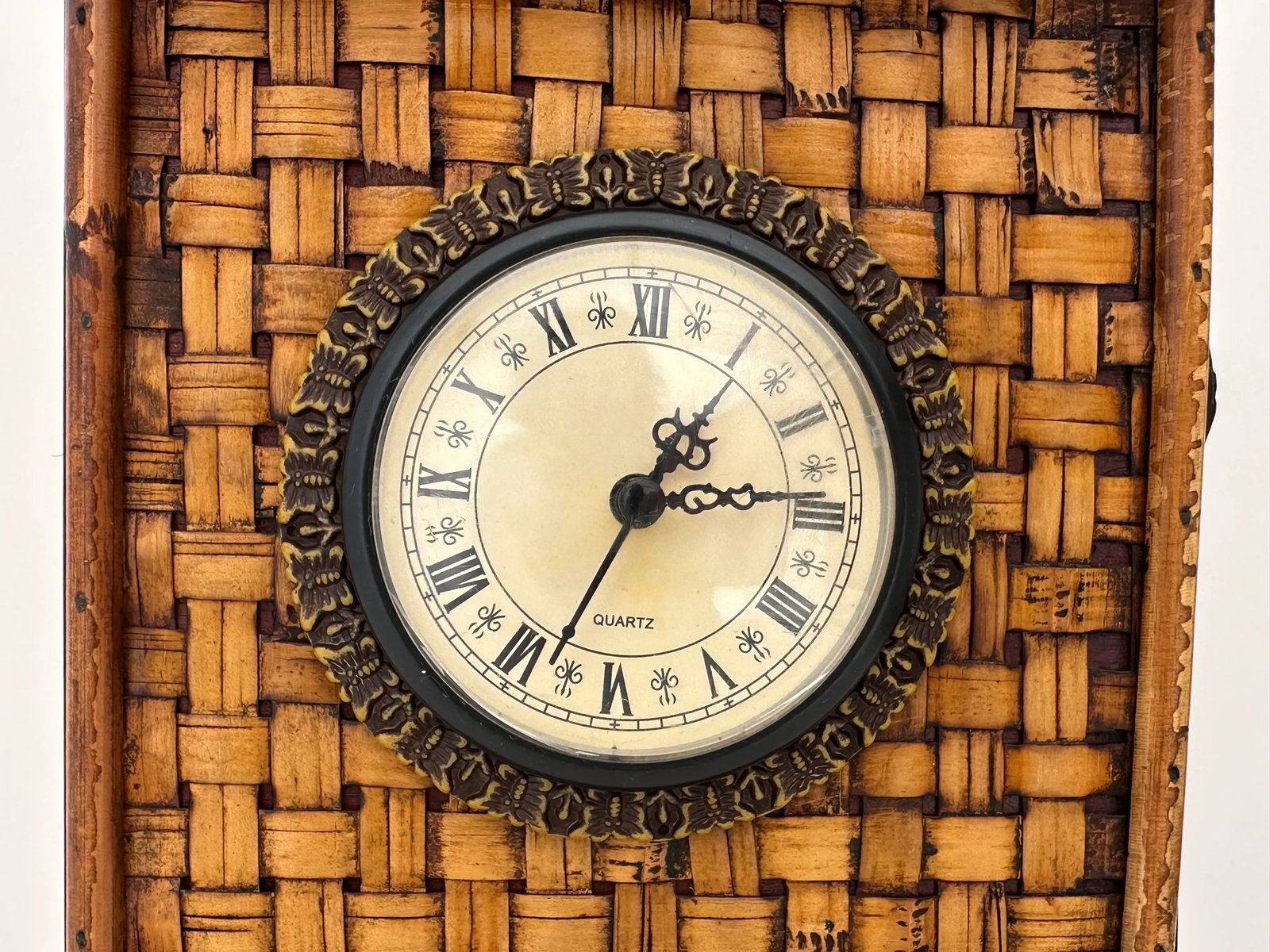 Bamboo and Rattan Mantel Clock - 5