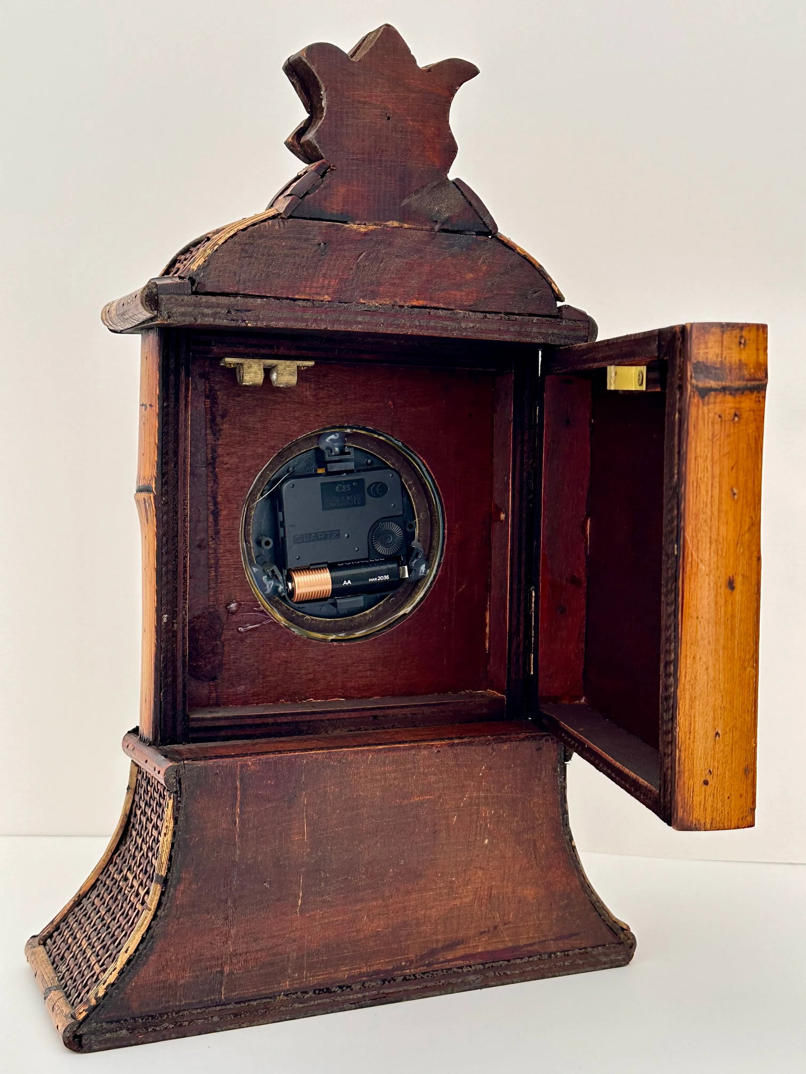 Bamboo and Rattan Mantel Clock - 8