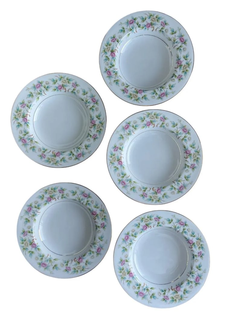 1950s Roselace by Noritake Side Plates and Bowls- 22 Pieces - 4