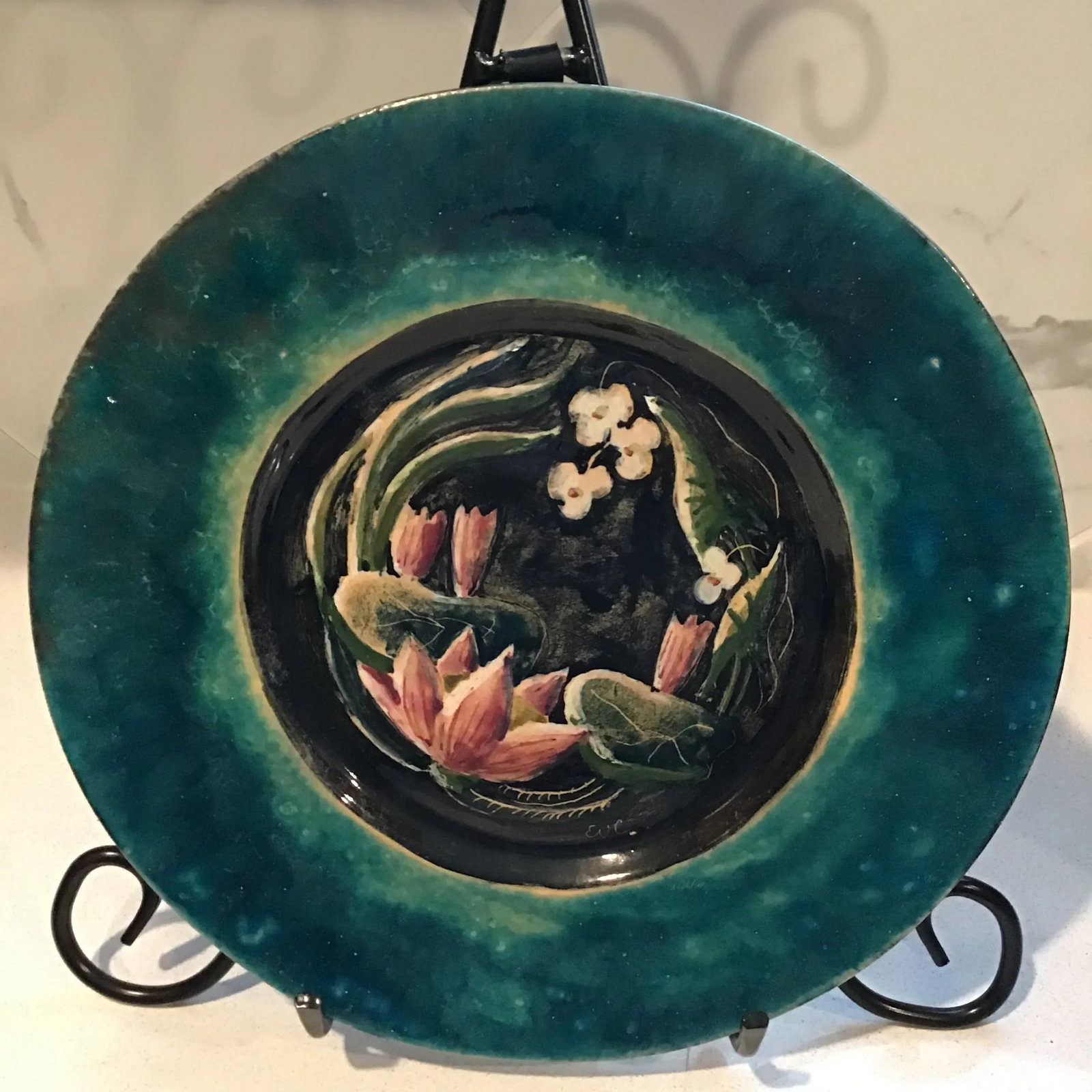 Pottery Hand Painted Pottery Plates Hand Painted by American Artist Edith Cockcroft Hand Painted Pot - 3