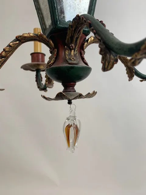 Vintage Italian Mirrored Glass Chandelier - 10