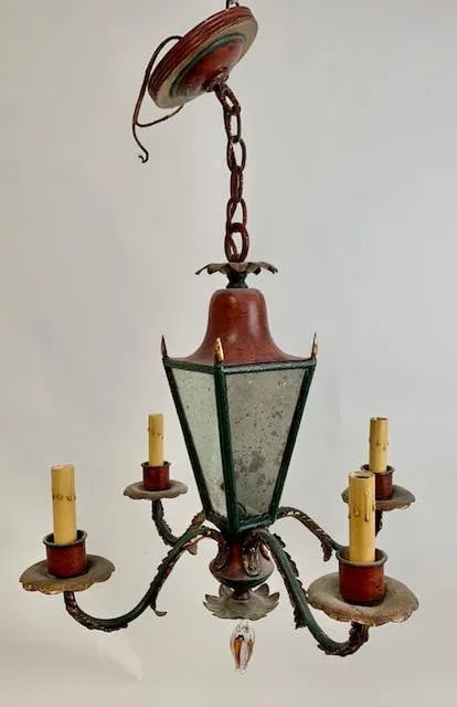 Vintage Italian Mirrored Glass Chandelier - 11