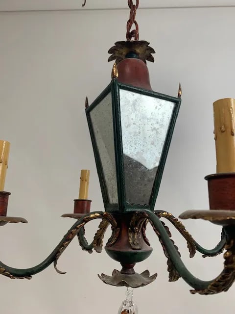 Vintage Italian Mirrored Glass Chandelier - 5