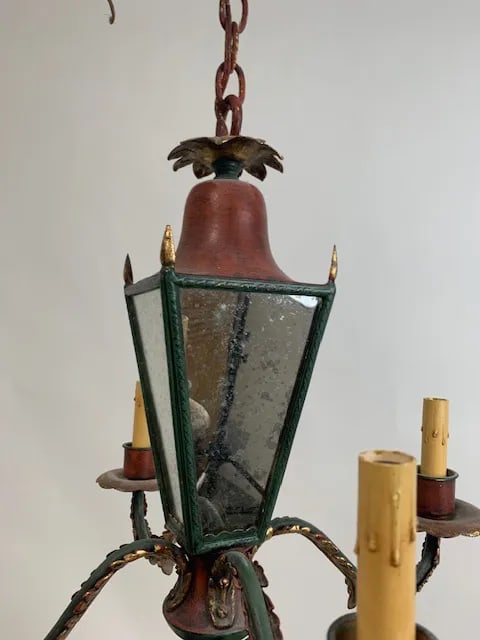 Vintage Italian Mirrored Glass Chandelier - 9