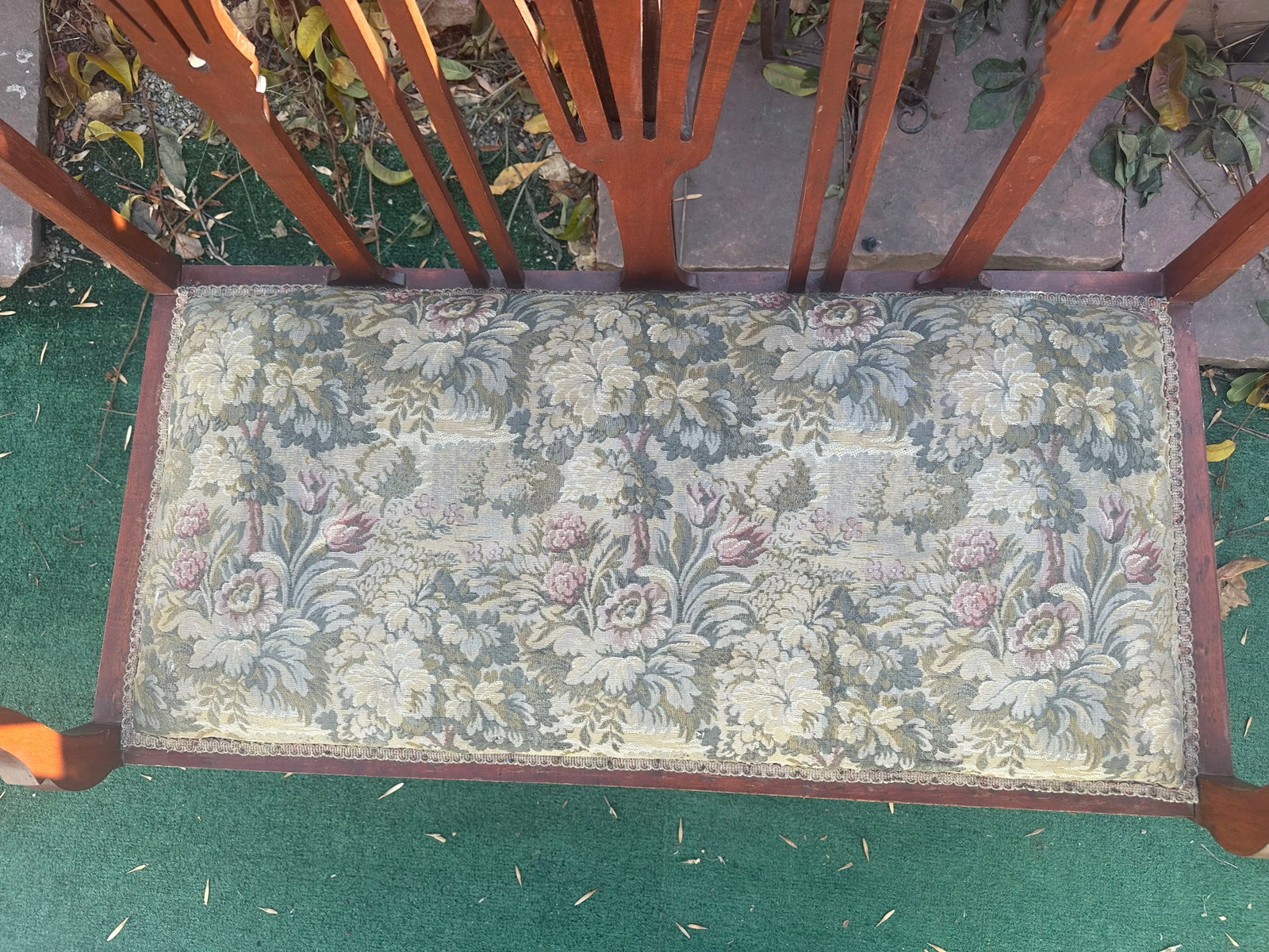 19th Century Antique Settee Bench/Couch Mother of Pearl Inlay - 3