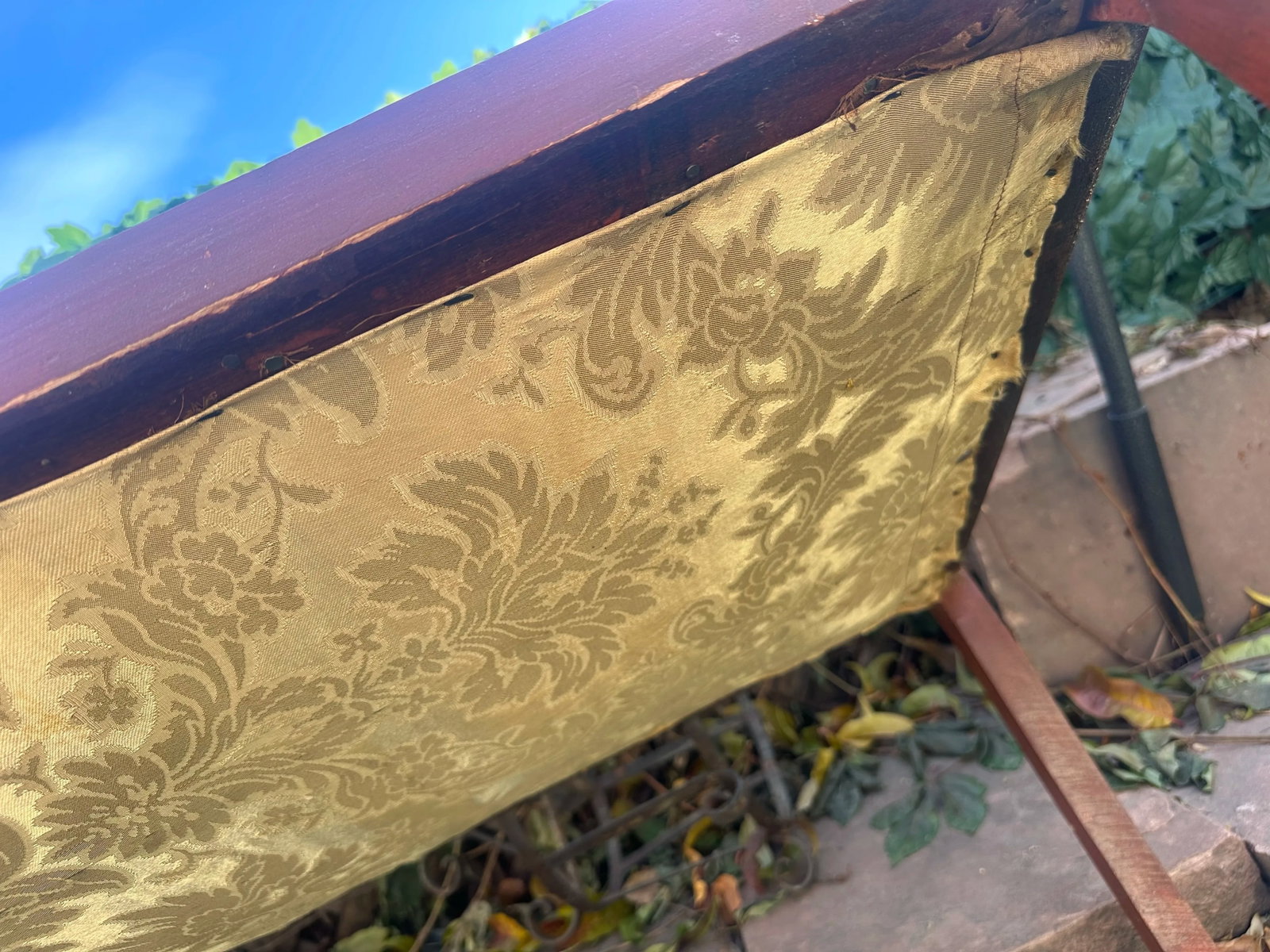 19th Century Antique Settee Bench/Couch Mother of Pearl Inlay - 8