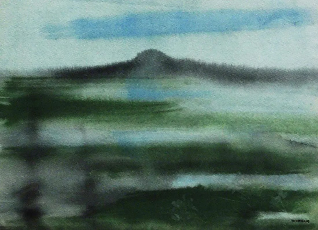 Modern Emil Bisttram (1895 - 1976) Taos Landscape Painting - 2