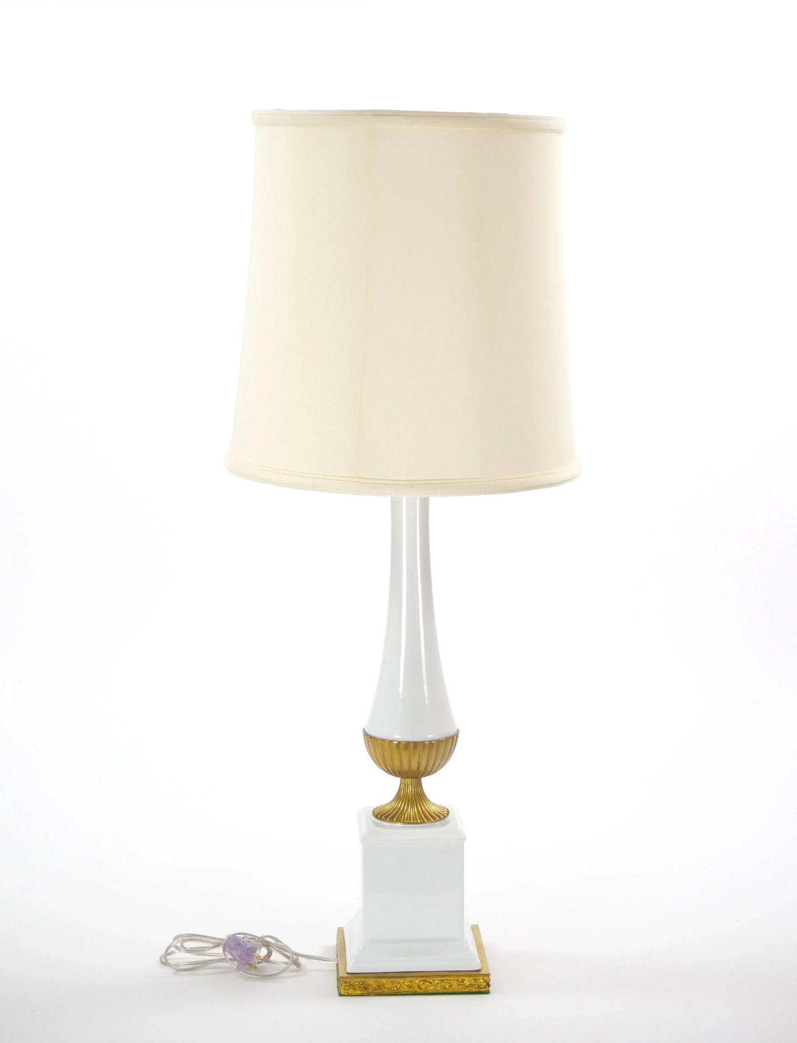 Mid-20th Century Italian Art Deco Porcelain Table Lamps/Gilt Brass Accents - 10