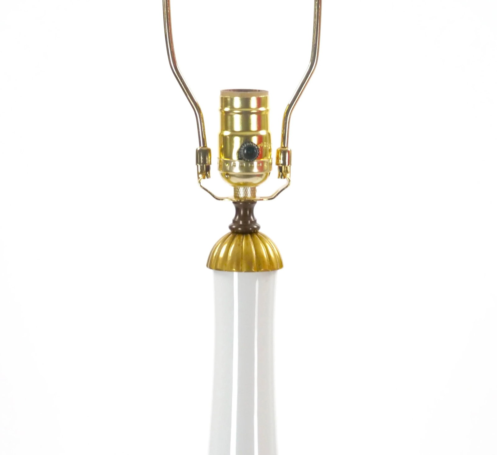 Mid-20th Century Italian Art Deco Porcelain Table Lamps/Gilt Brass Accents - 4