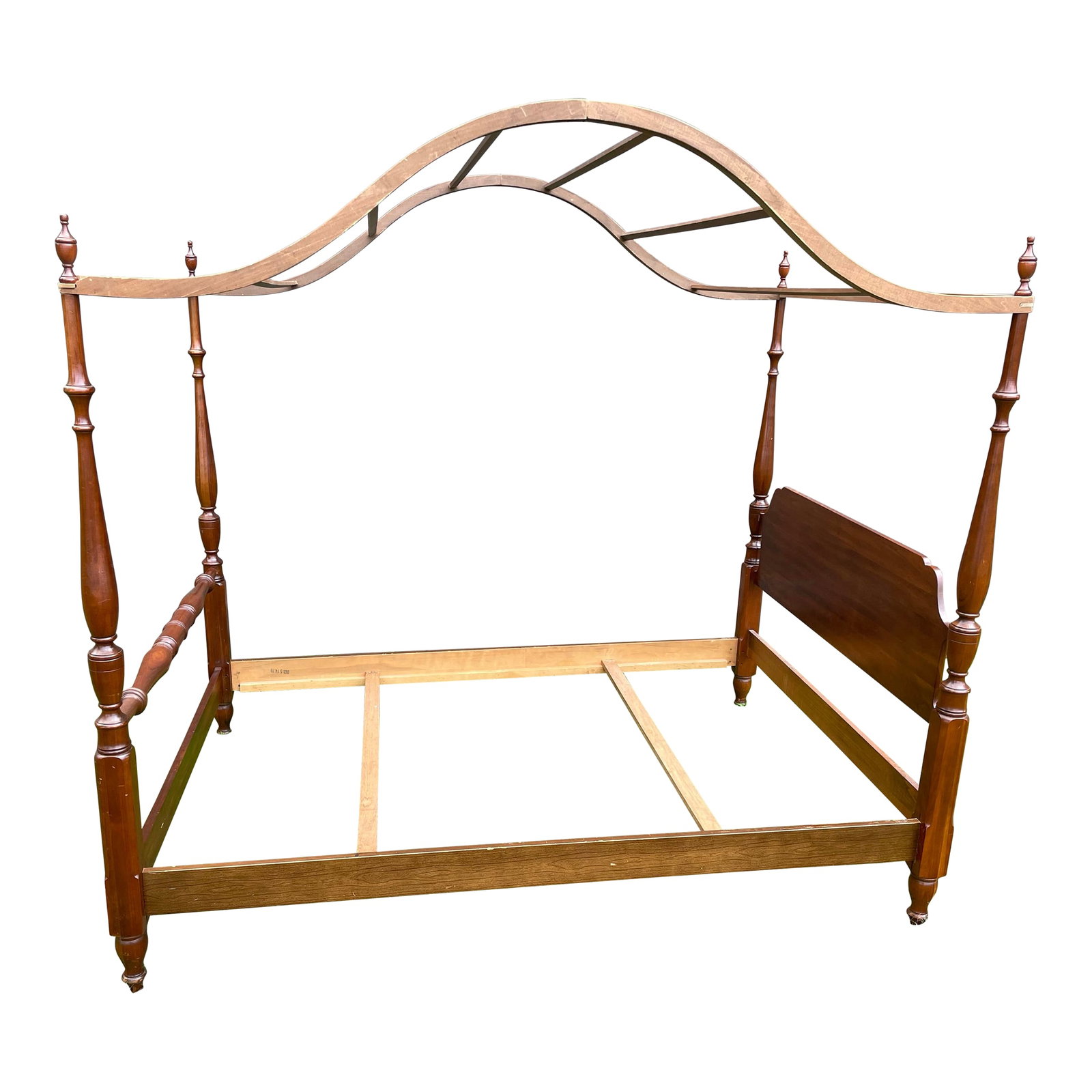 Vintage Early 1970s Cherry Poster Bed With Canopy. (1 of 8)