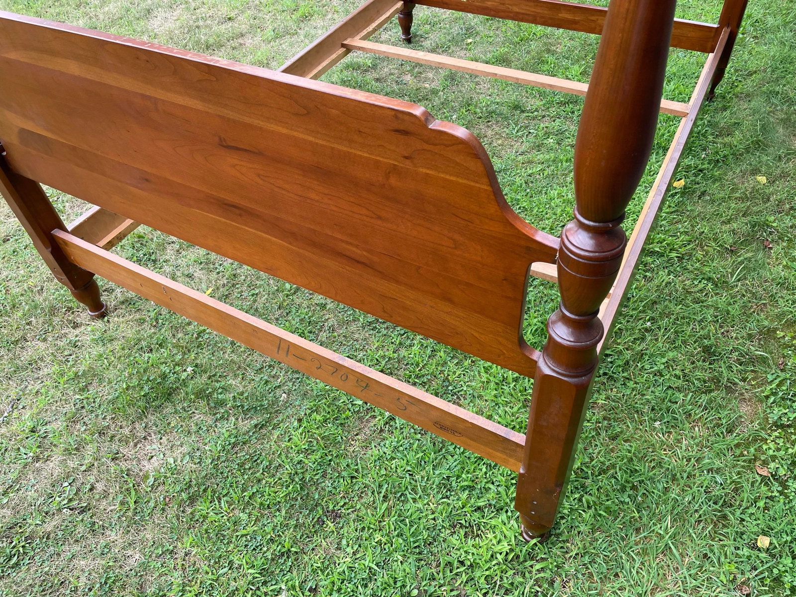 Vintage Early 1970s Cherry Poster Bed With Canopy. - 4