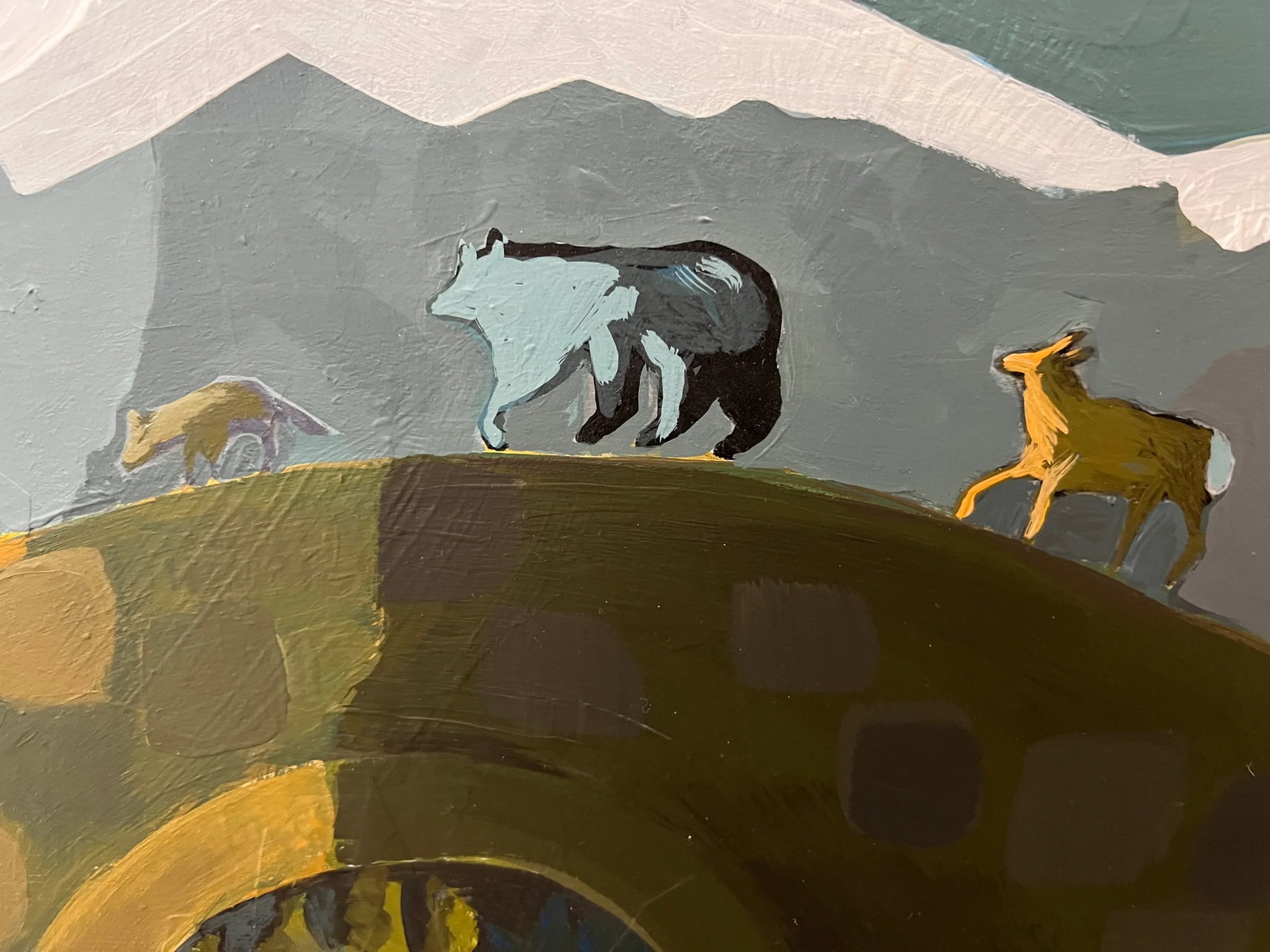 "Happy Animals" Painting of Wildlife Crossing by LWren Walraven - 6