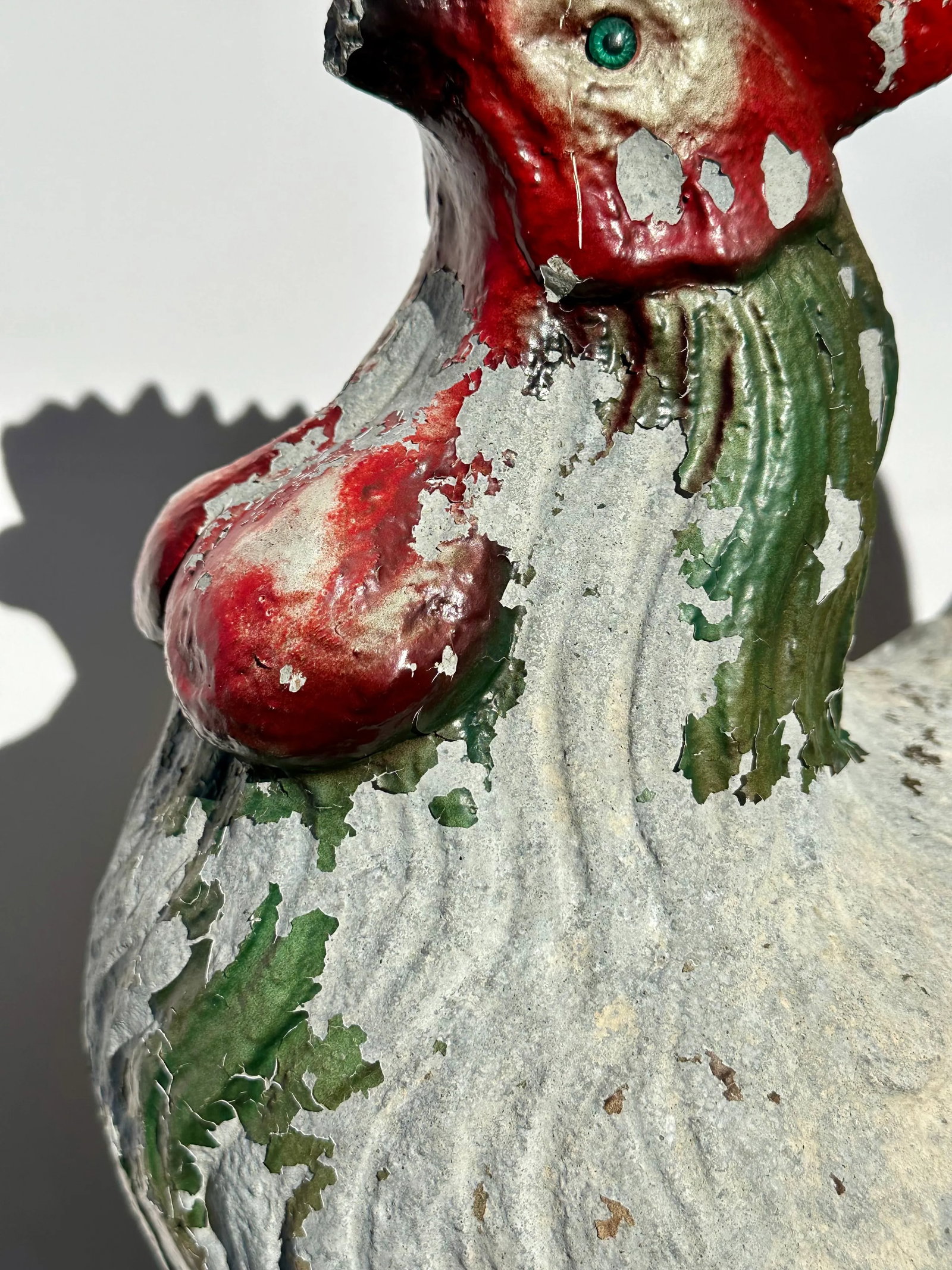 Weathered Cast Stone Garden Rooster Statue - 5