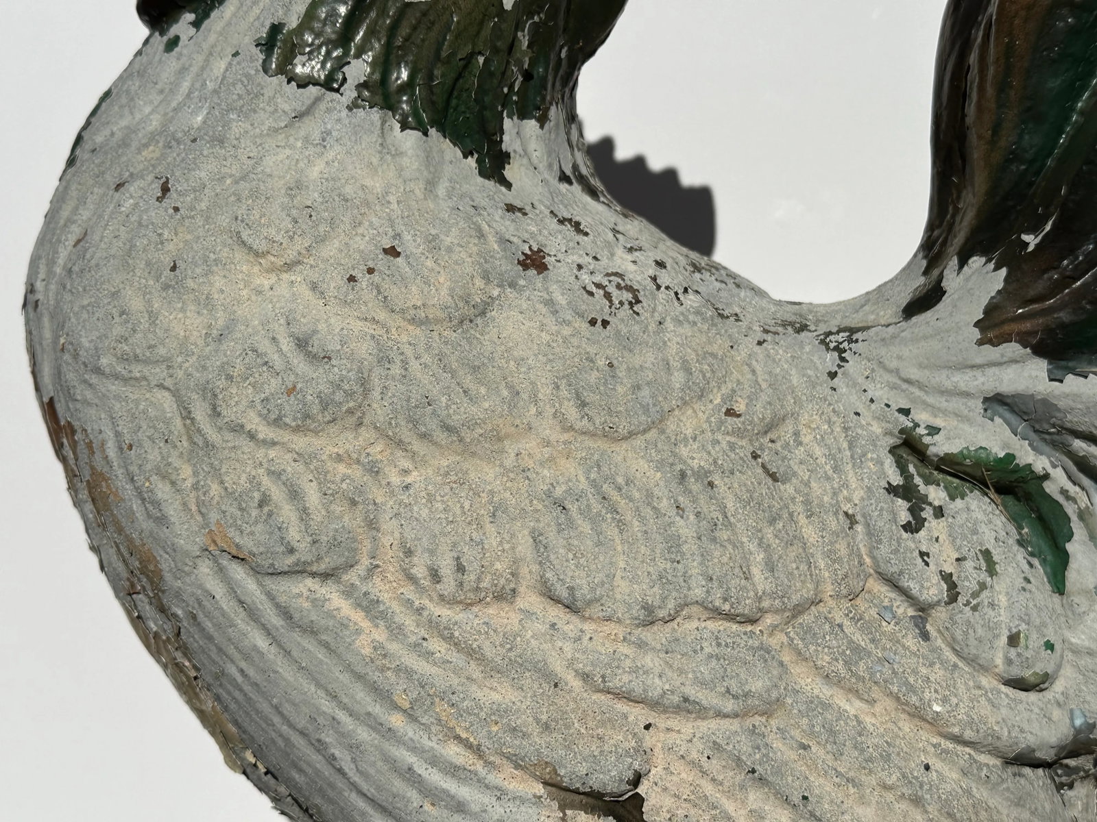 Weathered Cast Stone Garden Rooster Statue - 9