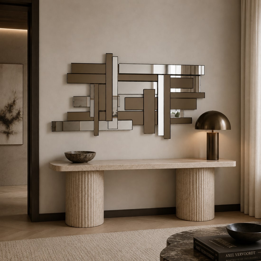 1980s Regency Style Two Tone Wall Mirror - 3