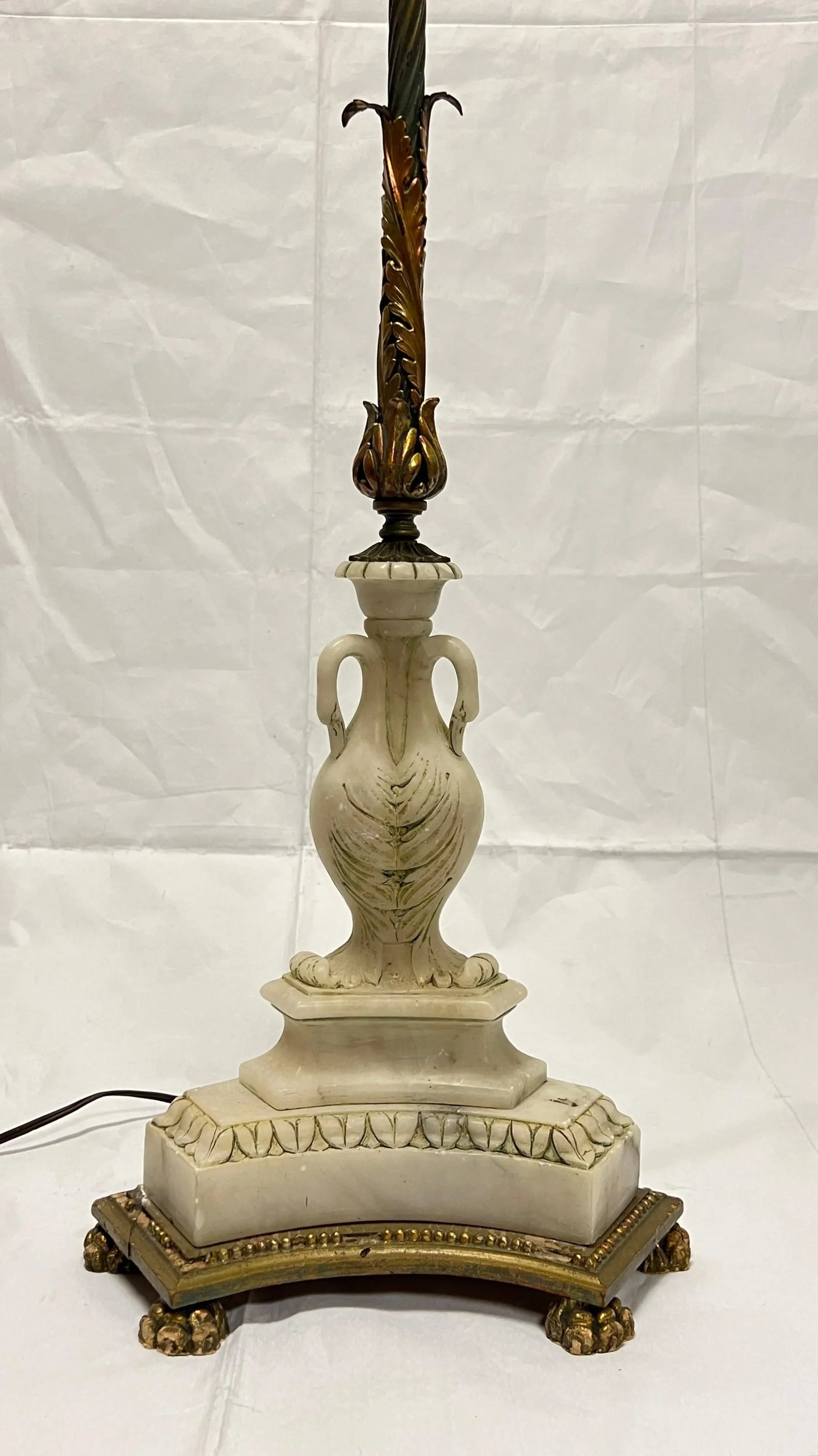 Antique Bronze and White Marble Floor Lamp Attributed to E.F. Caldwell - 2