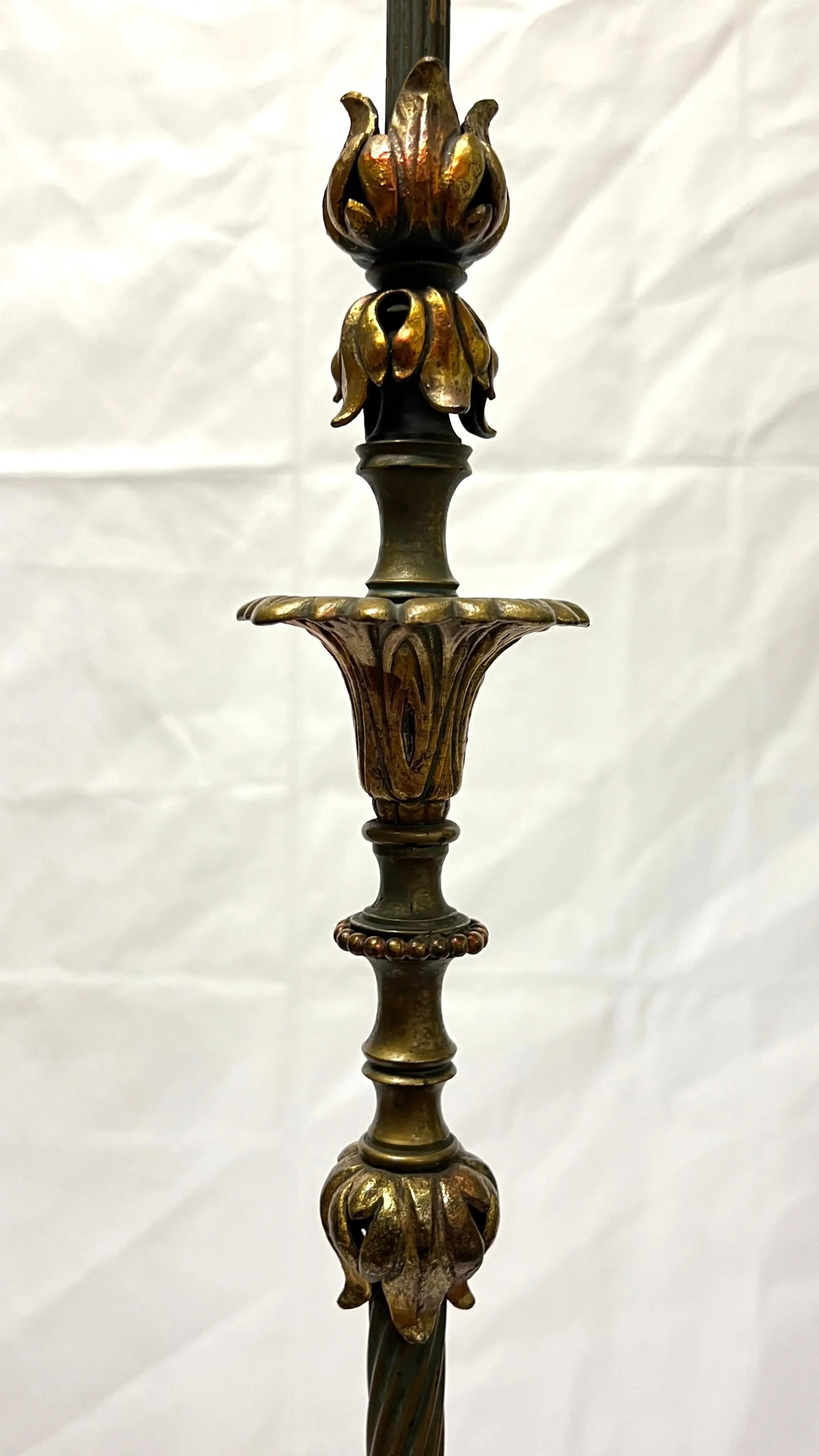 Antique Bronze and White Marble Floor Lamp Attributed to E.F. Caldwell - 4
