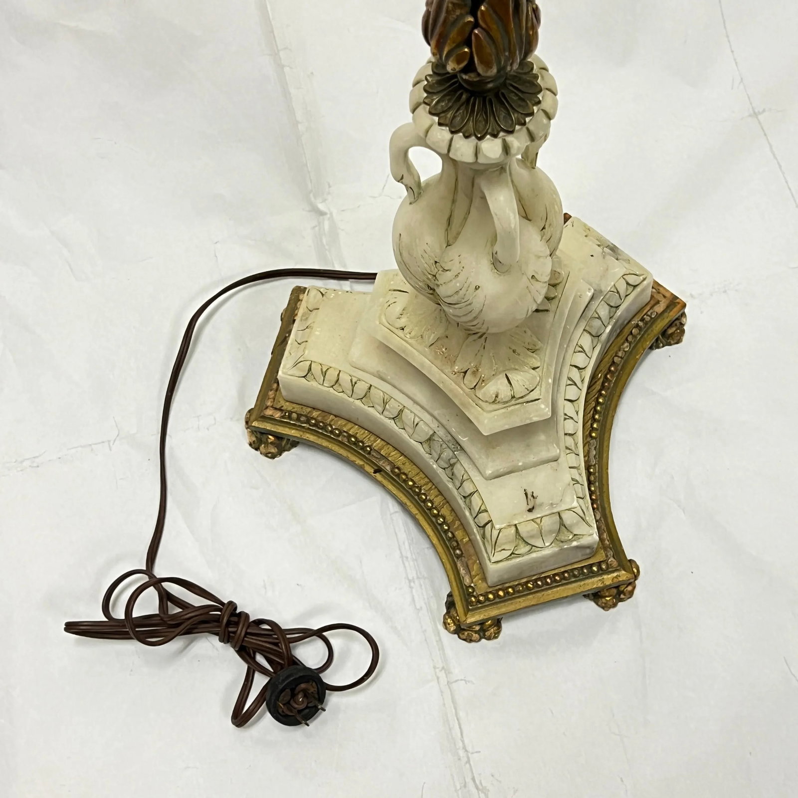Antique Bronze and White Marble Floor Lamp Attributed to E.F. Caldwell - 7