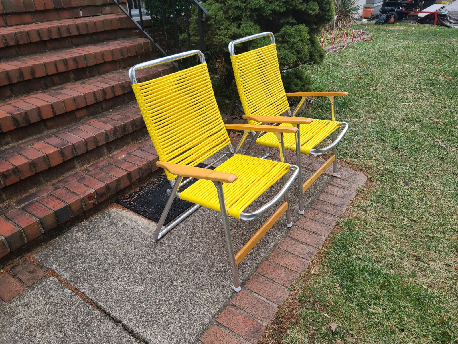 1960s Yellow Telescope Tube Furniture Company Outdoor Chairs - Set of 2 - 2