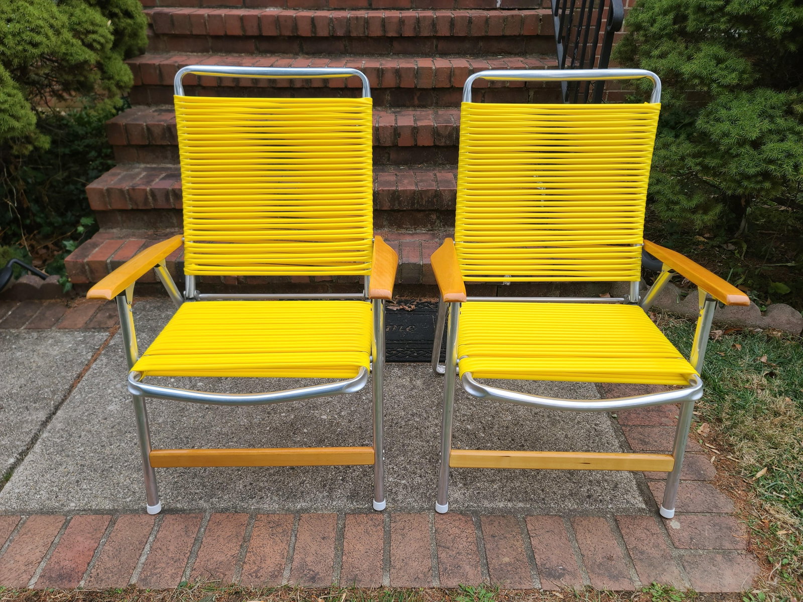 1960s Yellow Telescope Tube Furniture Company Outdoor Chairs - Set of 2 - 3