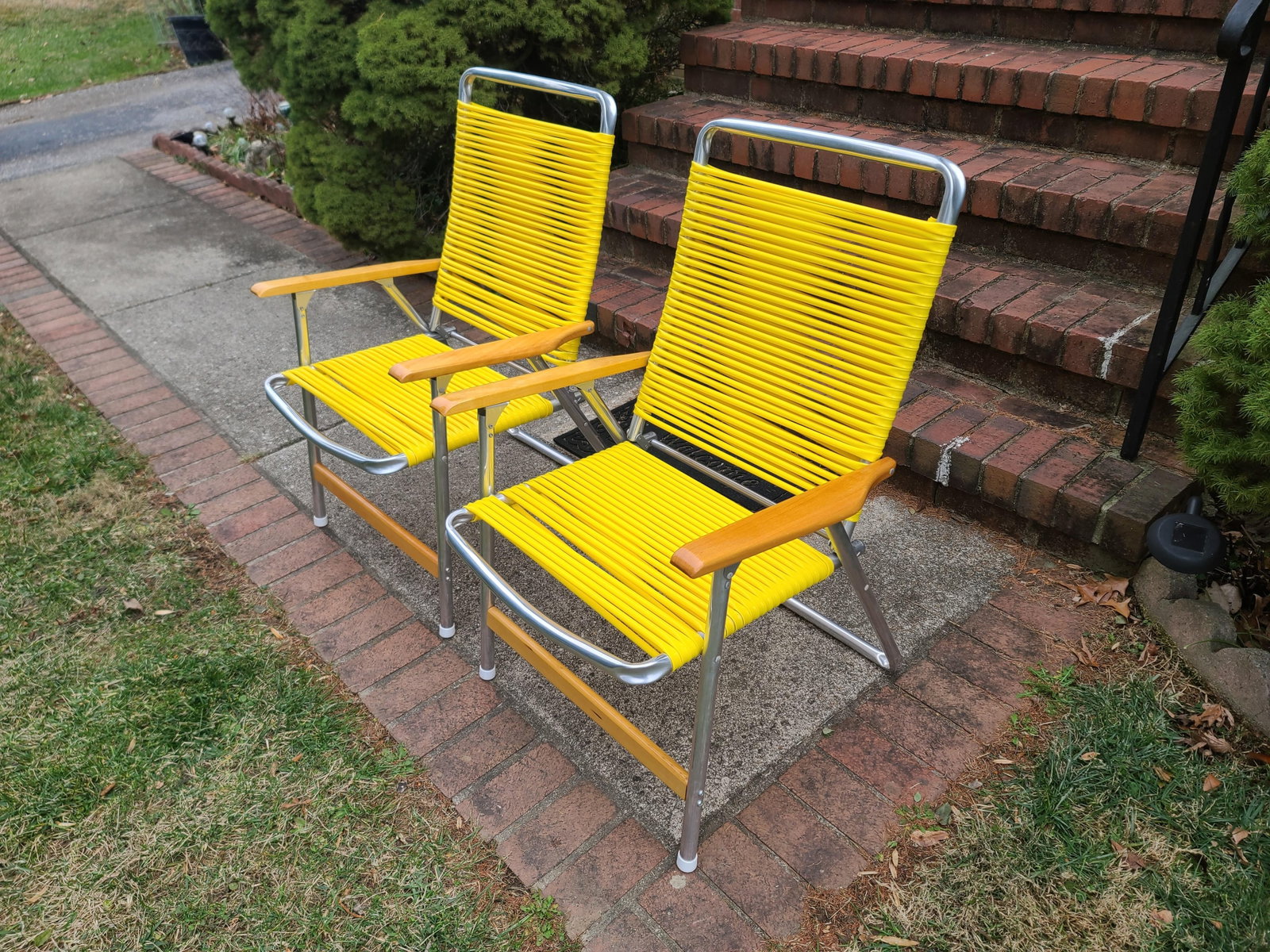1960s Yellow Telescope Tube Furniture Company Outdoor Chairs - Set of 2 - 4