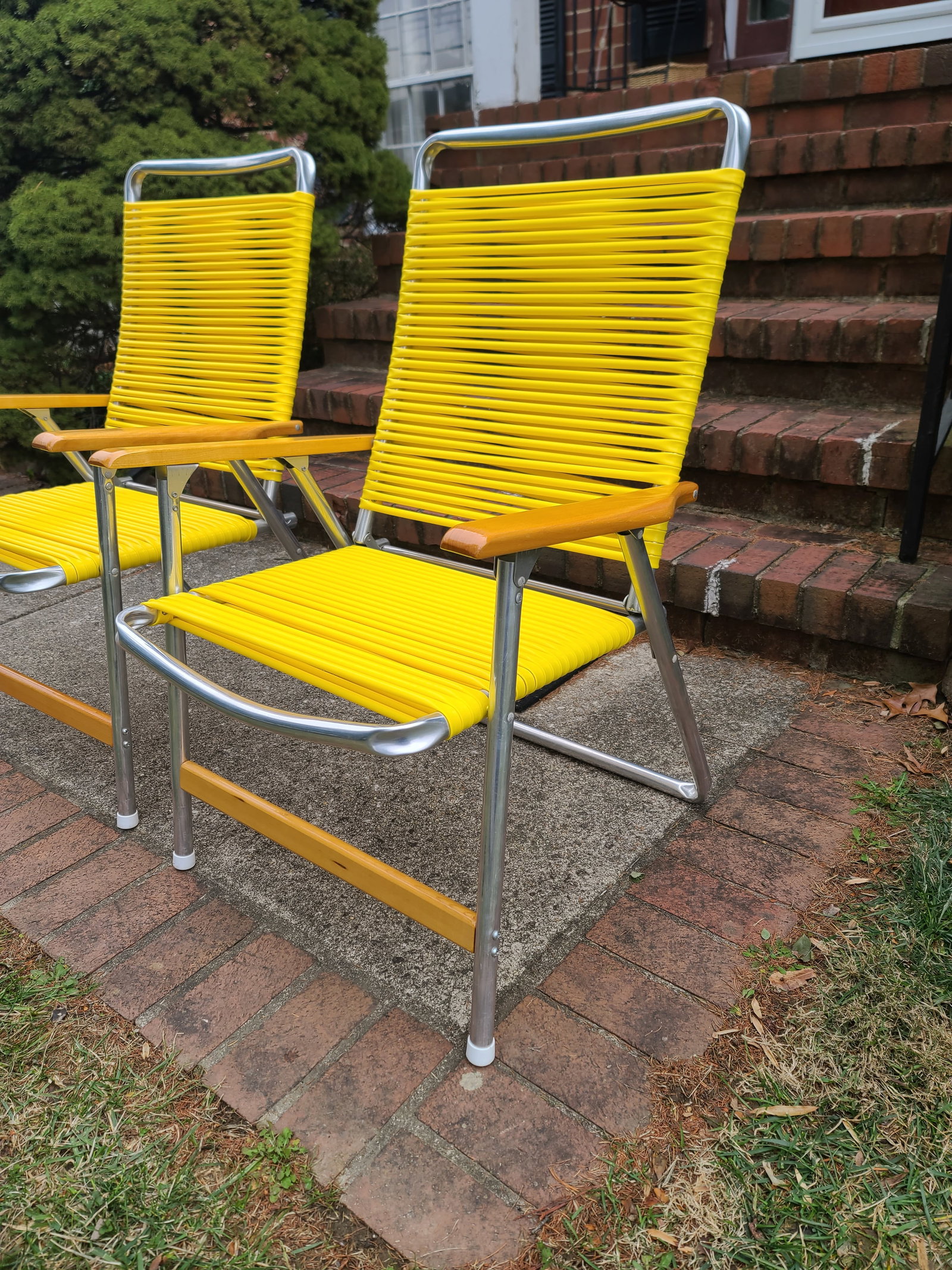 1960s Yellow Telescope Tube Furniture Company Outdoor Chairs - Set of 2 - 5