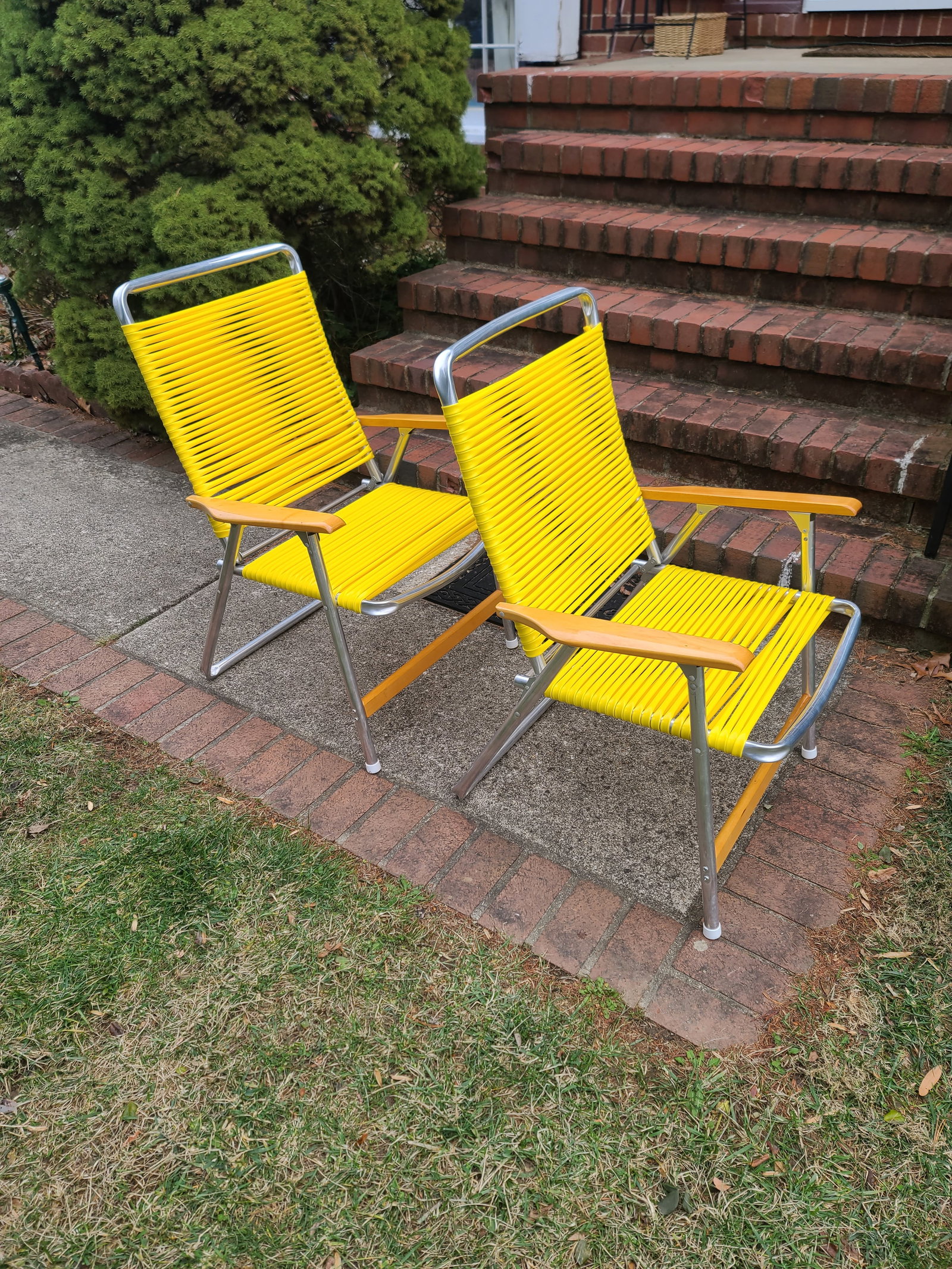 1960s Yellow Telescope Tube Furniture Company Outdoor Chairs - Set of 2 - 8