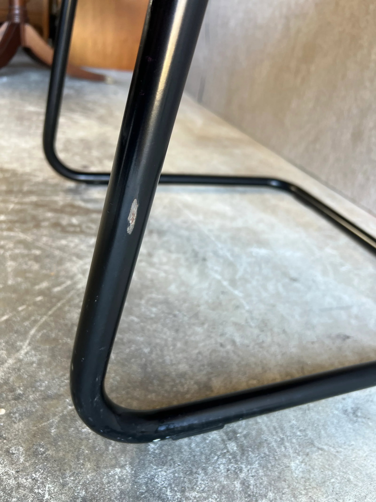 Mid 20th Century Vintage Mid Century Modern Knoll Red Leather Office Chair in With Black Tubular Fra - 11