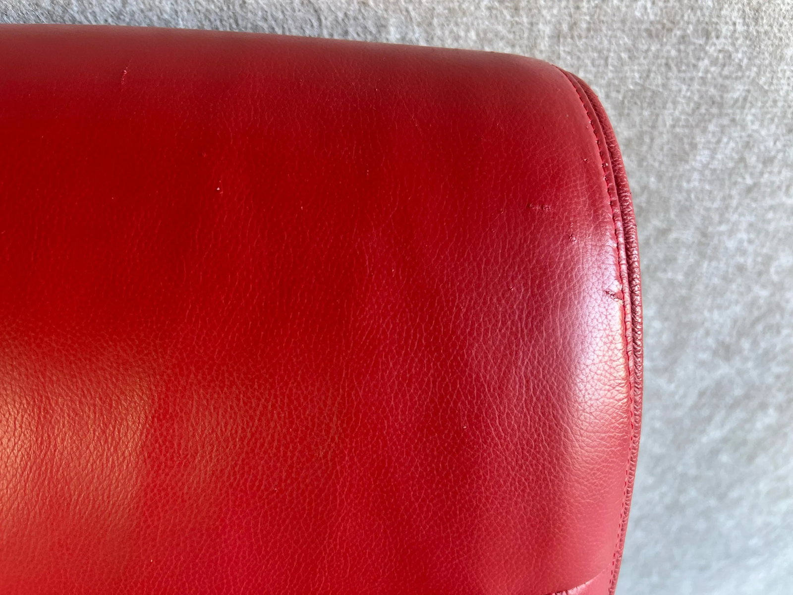 Mid 20th Century Vintage Mid Century Modern Knoll Red Leather Office Chair in With Black Tubular Fra - 9
