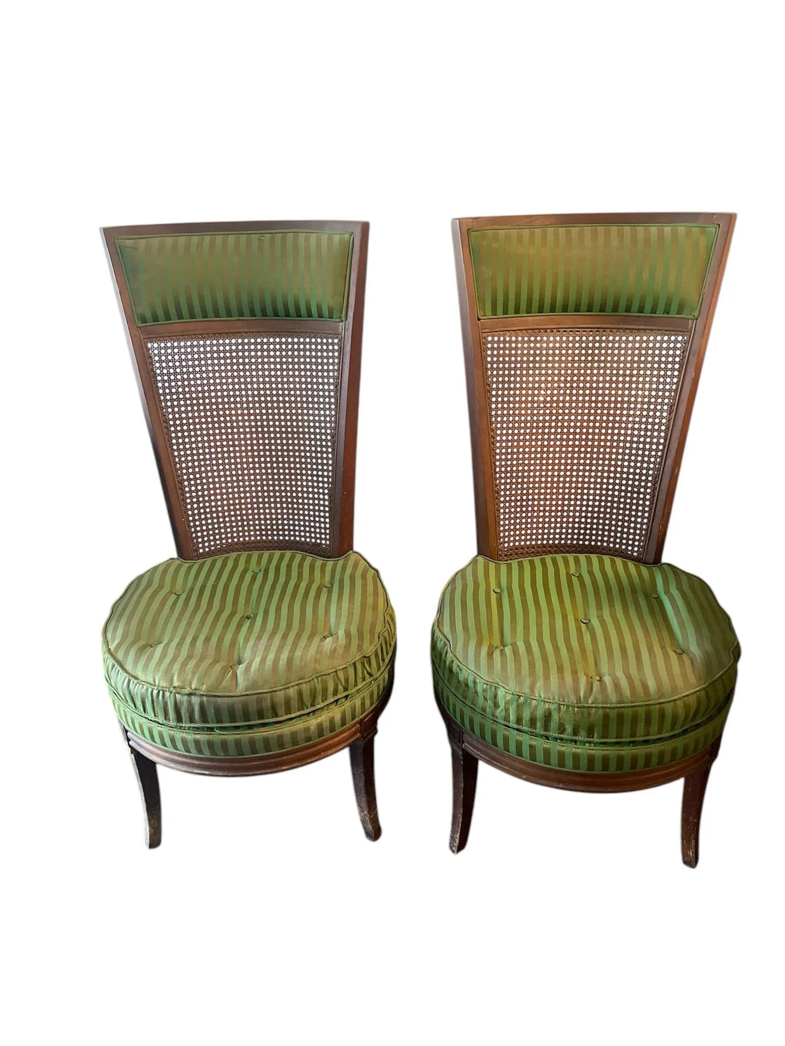 1950s Louis XVI Style Cane Back Chairs- A Pair - 7