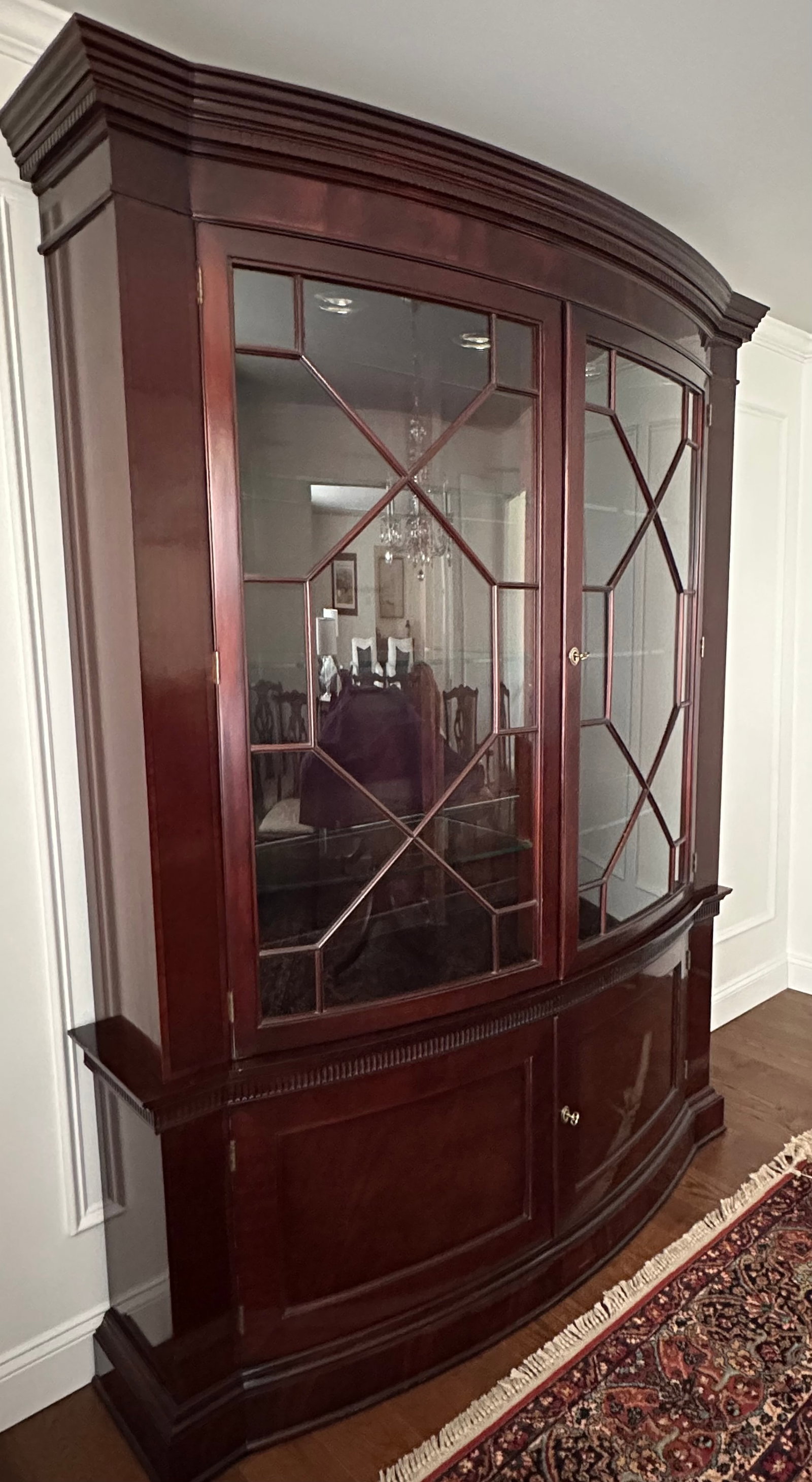 Baker Charleston Collection Mahogany Bow Front China Cabinet - 2