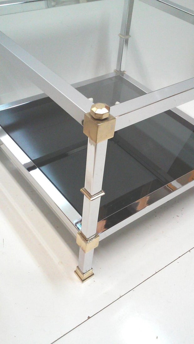 1980s Attributed to Maison Jansen Chrome and Glass End Tables-a Par - 3