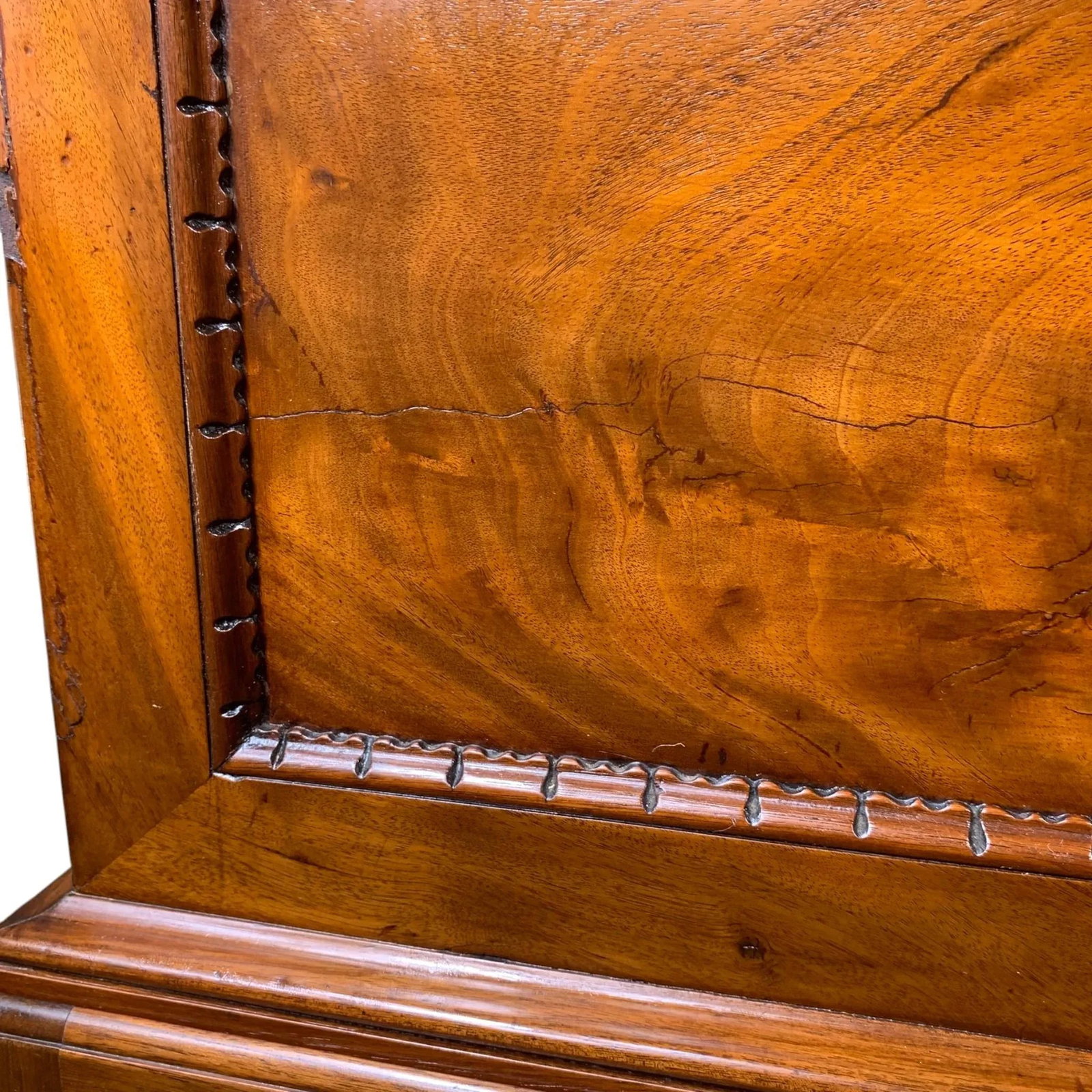 Antique English Slant Front Mahogany Desk on Stand - 12