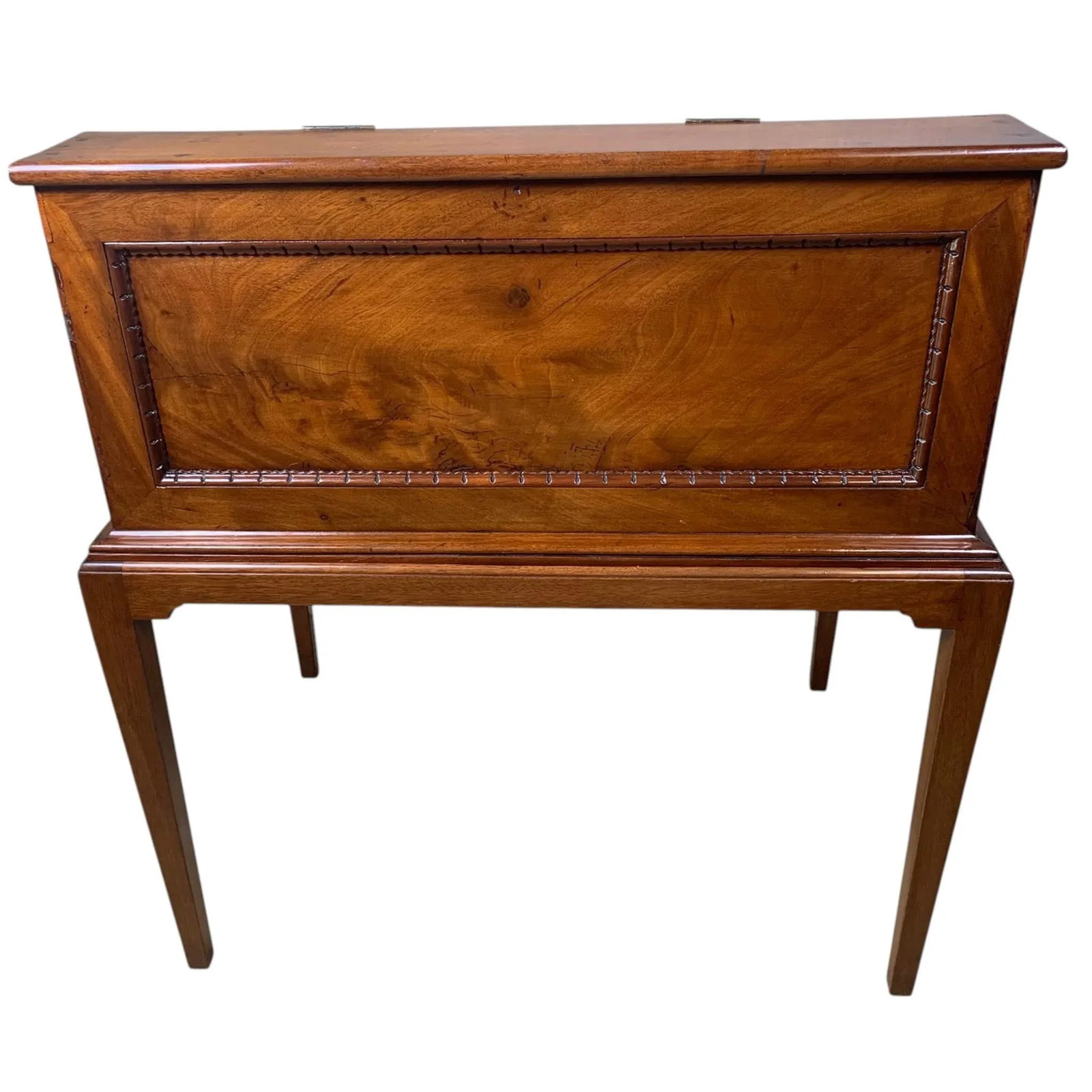 Antique English Slant Front Mahogany Desk on Stand - 4