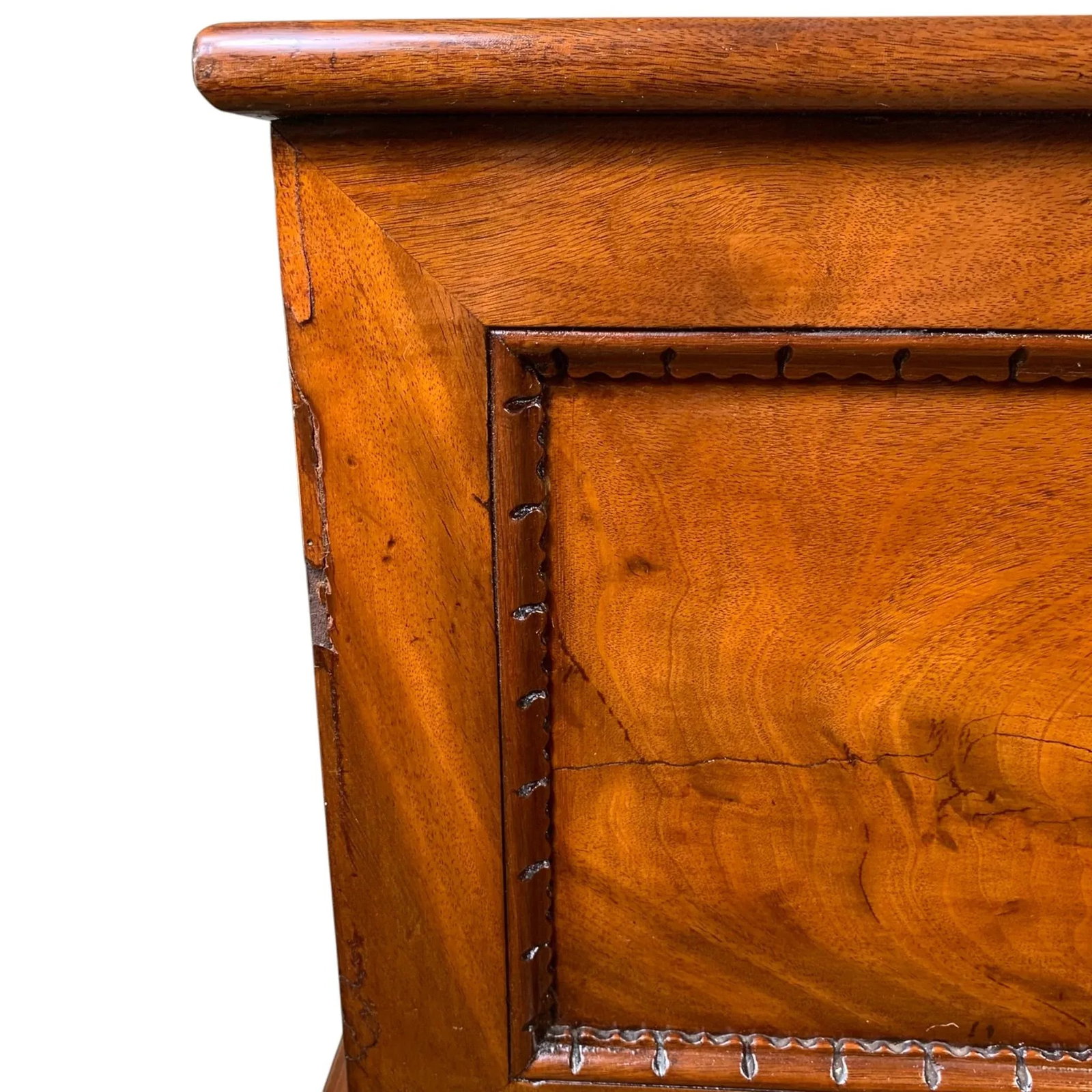 Antique English Slant Front Mahogany Desk on Stand - 9
