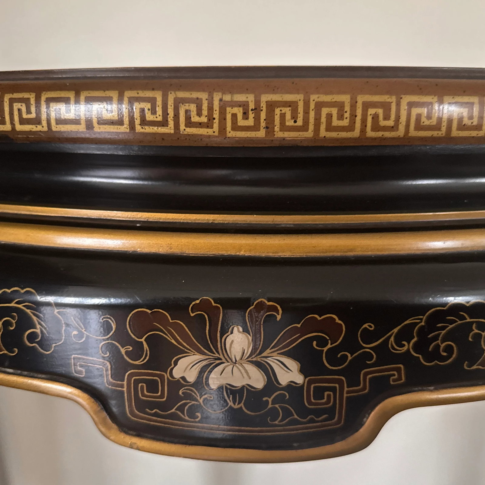 1980s Chinoiserie Connoisseur Demi-Lune Console Table by Drexel Heritage - 2
