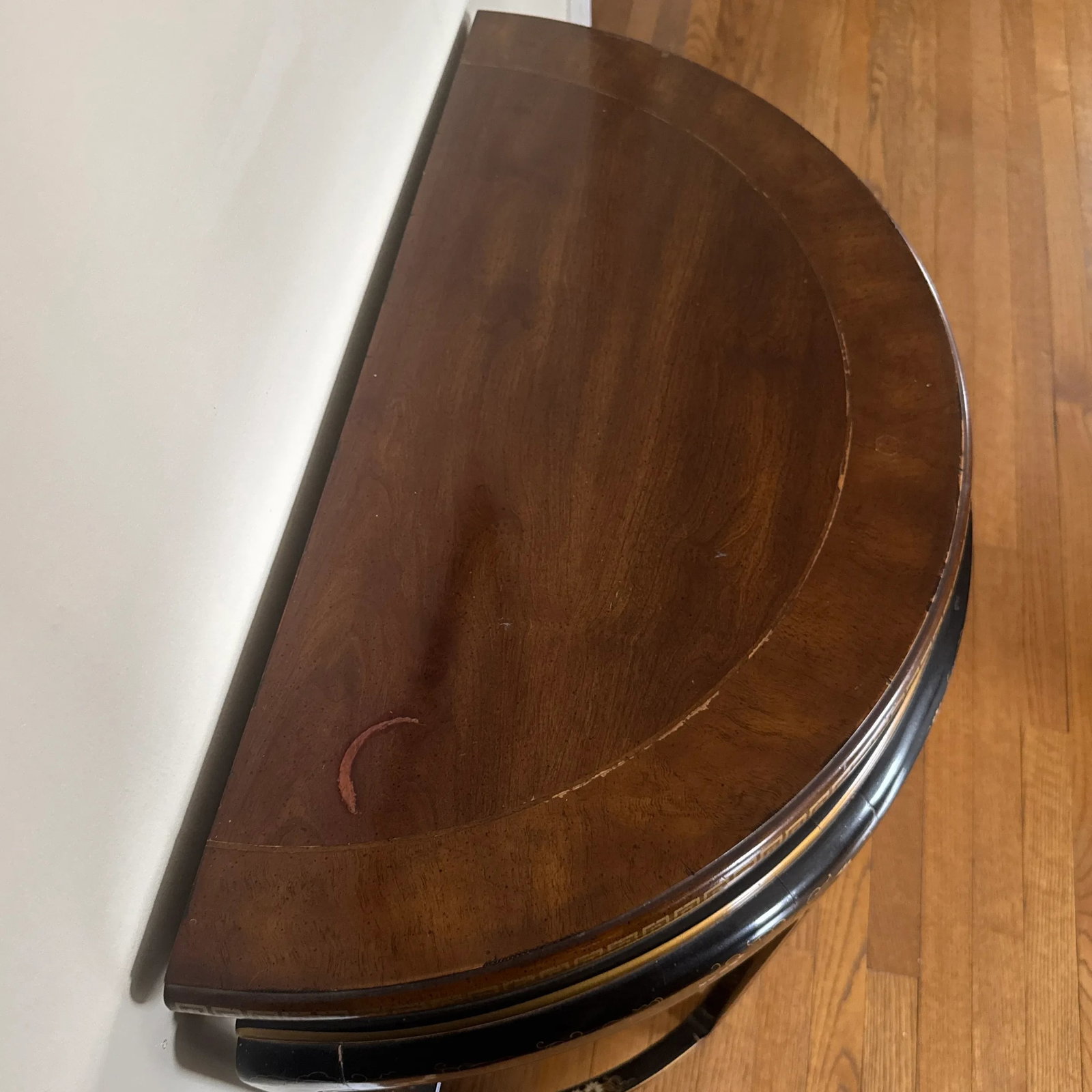 1980s Chinoiserie Connoisseur Demi-Lune Console Table by Drexel Heritage - 8
