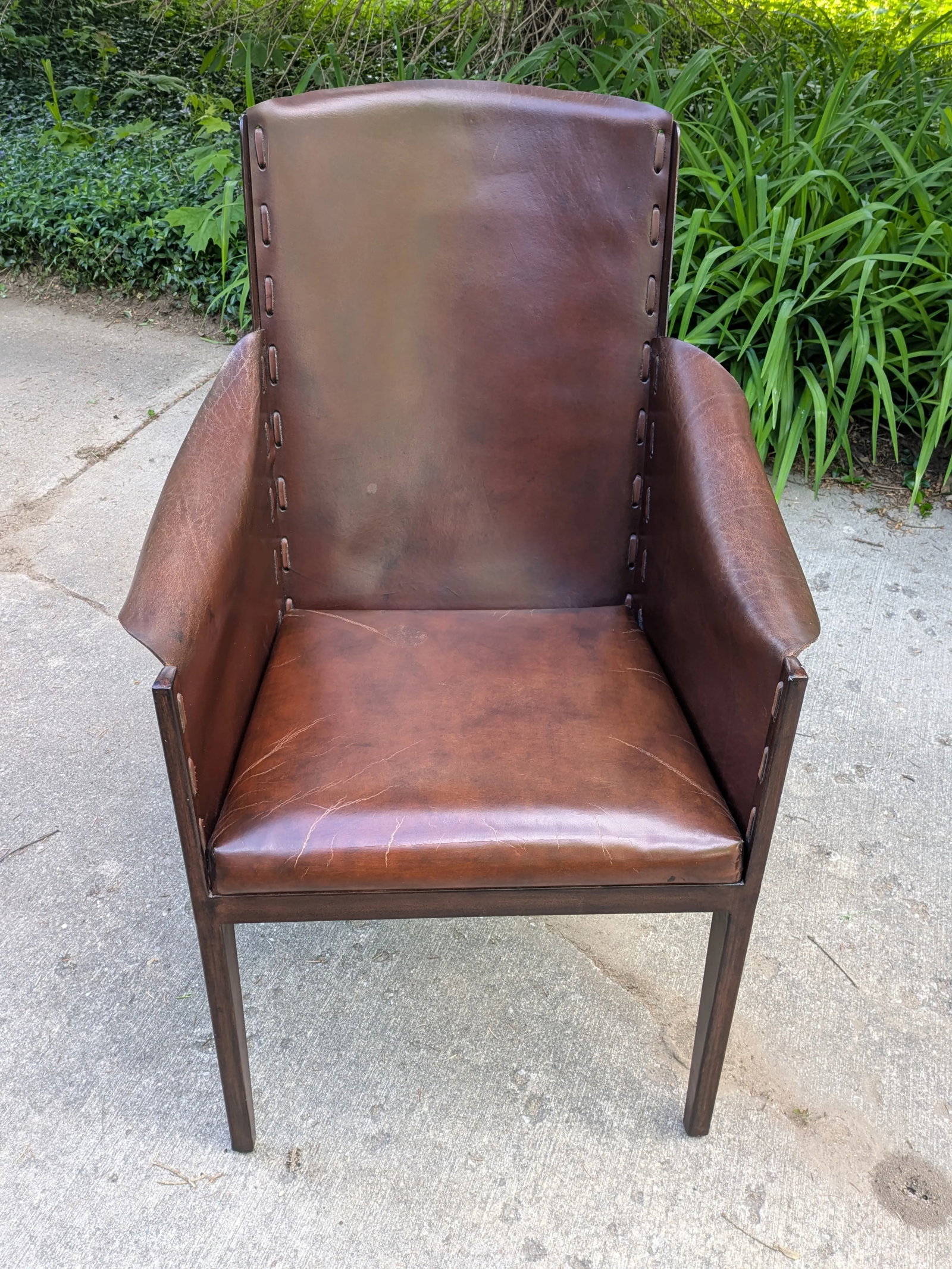 Leather Hide Armchair After Jean-Michel Frank by Hickory Chair - 10
