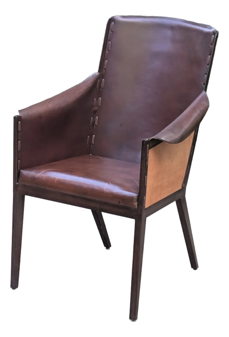 Leather Hide Armchair After Jean-Michel Frank by Hickory Chair (1 of 10)