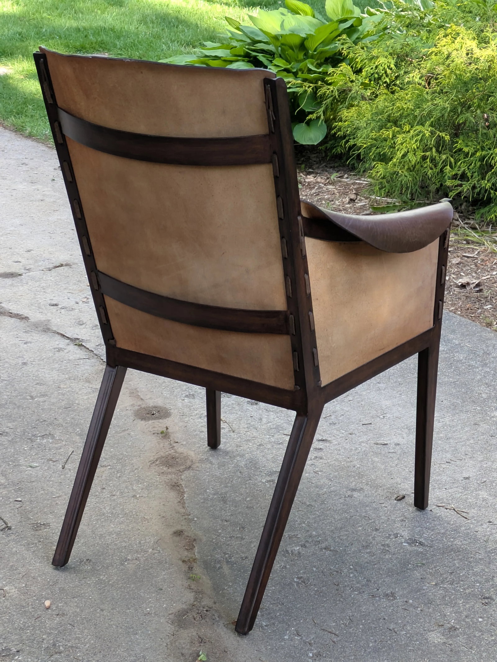 Leather Hide Armchair After Jean-Michel Frank by Hickory Chair - 5