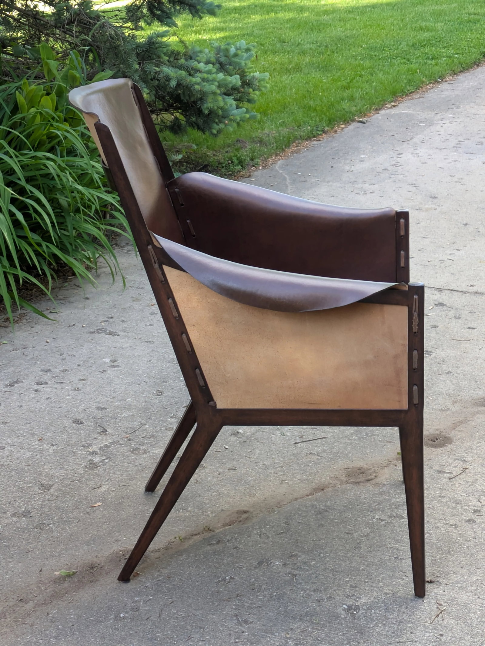 Leather Hide Armchair After Jean-Michel Frank by Hickory Chair - 6