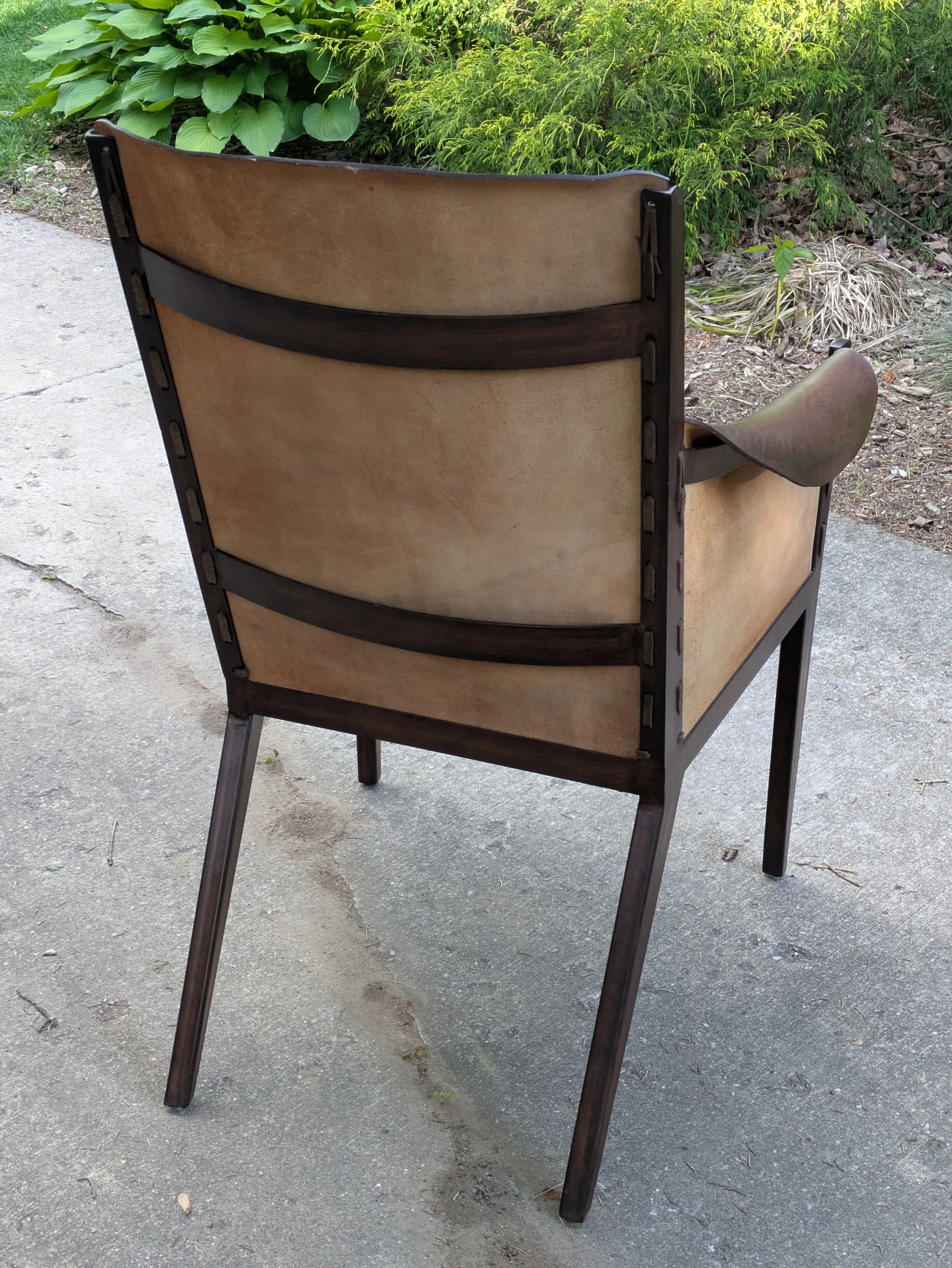 Leather Hide Armchair After Jean-Michel Frank by Hickory Chair - 7