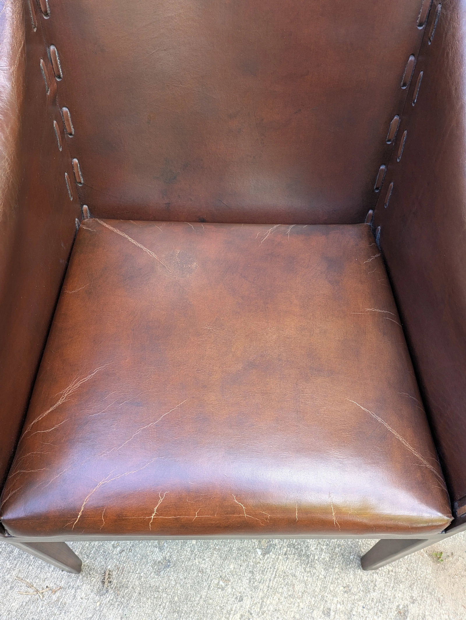 Leather Hide Armchair After Jean-Michel Frank by Hickory Chair - 9