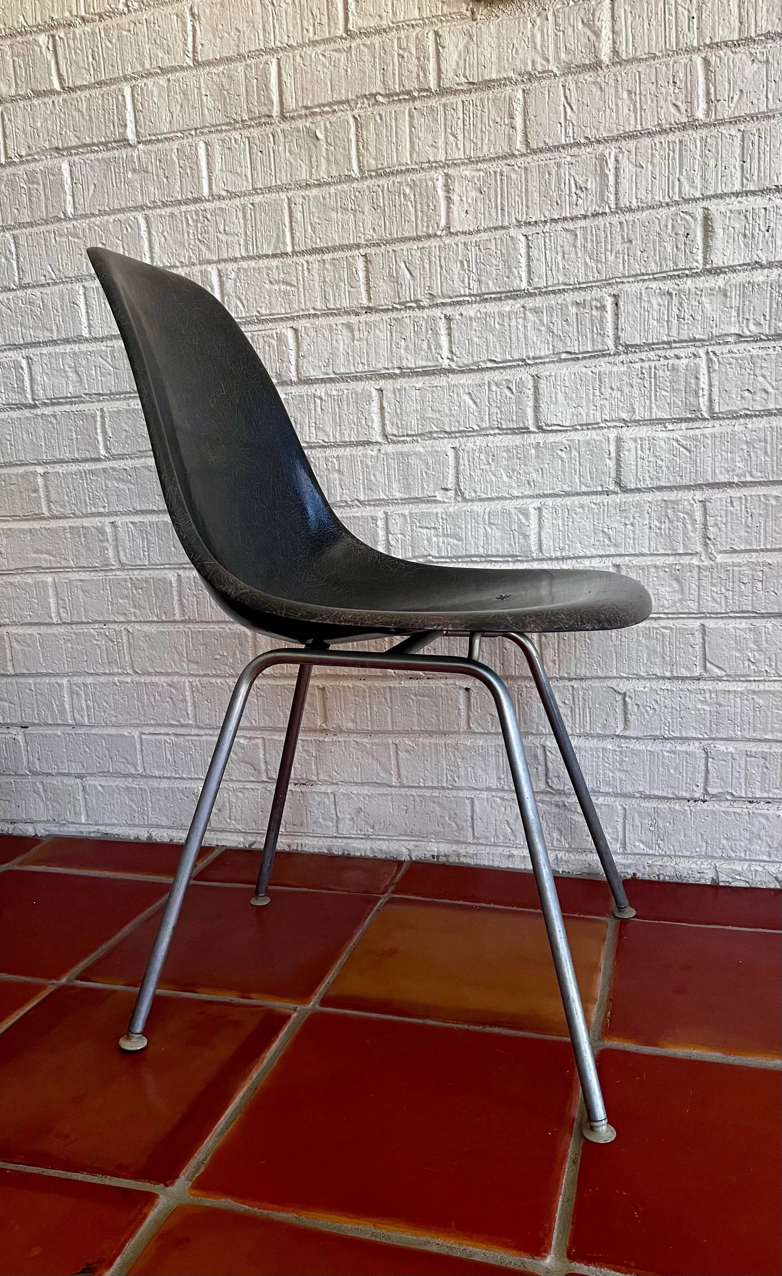 1960s Early Eames Elephant Hide Black Dining Chairs for Herman Miller - Set of 4 - 4