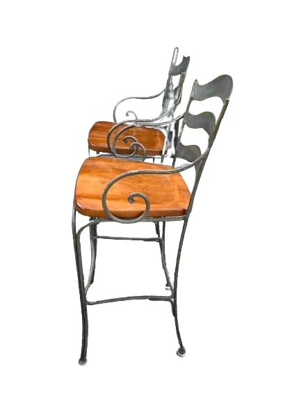 1990s Ethan Allen Bar Stools- Set of 2 Heavy - 4